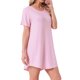 thumbnail image 4 of INSPIRE CHIC Camisón de Mujer T-shirt Vestido Colorido a Rayas con Mangas Cortas Camisón M Rosa, 4 of 6