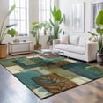 thumbnail image 3 of Area Rugs 4'x6'. Teal Green Boho Carpet Runner Indoor Outdoor Rugs Home Decor Aesthetic, Color Block Geometric Modern Non Slip Mats Washable Accent Rug for Living Room Bedroom, 3 of 8