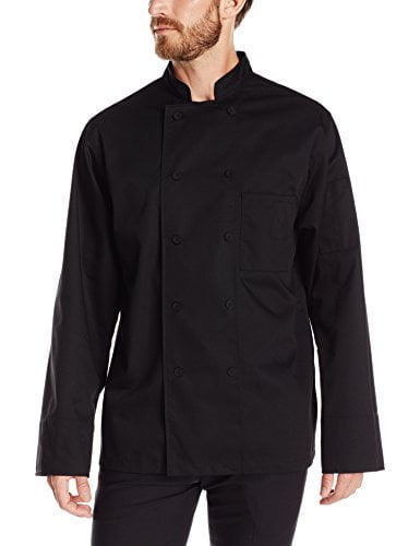 Dickies Unisex Classic Cloth Covered Button Chef Coat Black DC44 