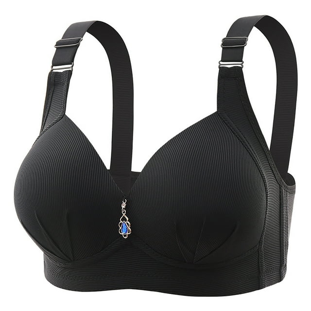 Wireless Bras for Women Plus Size Bra Cover Beautiful Back Gathered Accessory Bra Everyday Bras Black M