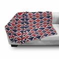 thumbnail image 3 of Americana Soft Flannel Fleece Throw Blanket, USA Flag Inspired Abstract Pattern Squares and Triangles Artwork, Cozy Plush for Indoor and Outdoor Use, 50" x 60", Red Dark Blue and White, by Ambesonne, 3 of 6