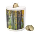 thumbnail image 3 of Fall Piggy Bank, Beech Fall Tree with Tall Bodies Wilderness Rural Countryside Themed Design, Ceramic Coin Bank Money Box for Cash Saving, 3.6" X 3.2", Grey Yellow, by Ambesonne, 3 of 4