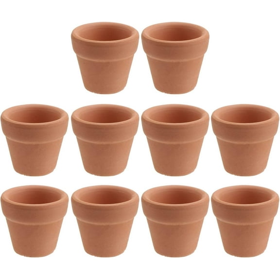 ABPETE 10 Pcs Mini Clay Pots, 1.2'' Terracotta Pot Clay Ceramic Pottery Planter Cactus Flower Pots Succulent Nursery Pots- Great for Plants,Crafts,Wedding Favor