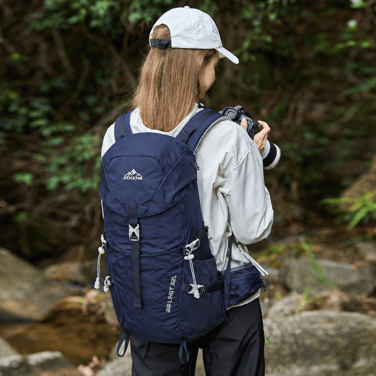 JIDIZHE 32L Polar Explorer Hiking Backpack, Lightweight Water-Resistant Outdoor Travel Backpack for Men & Women, Blue