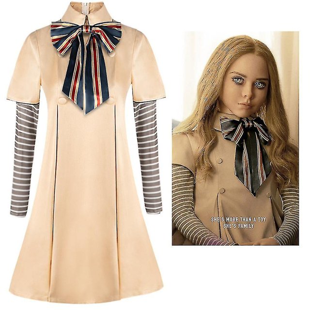 4-9 Years Kids Thriller Movie M3gan Cosplay Costume Set Megan Ai Doll-e