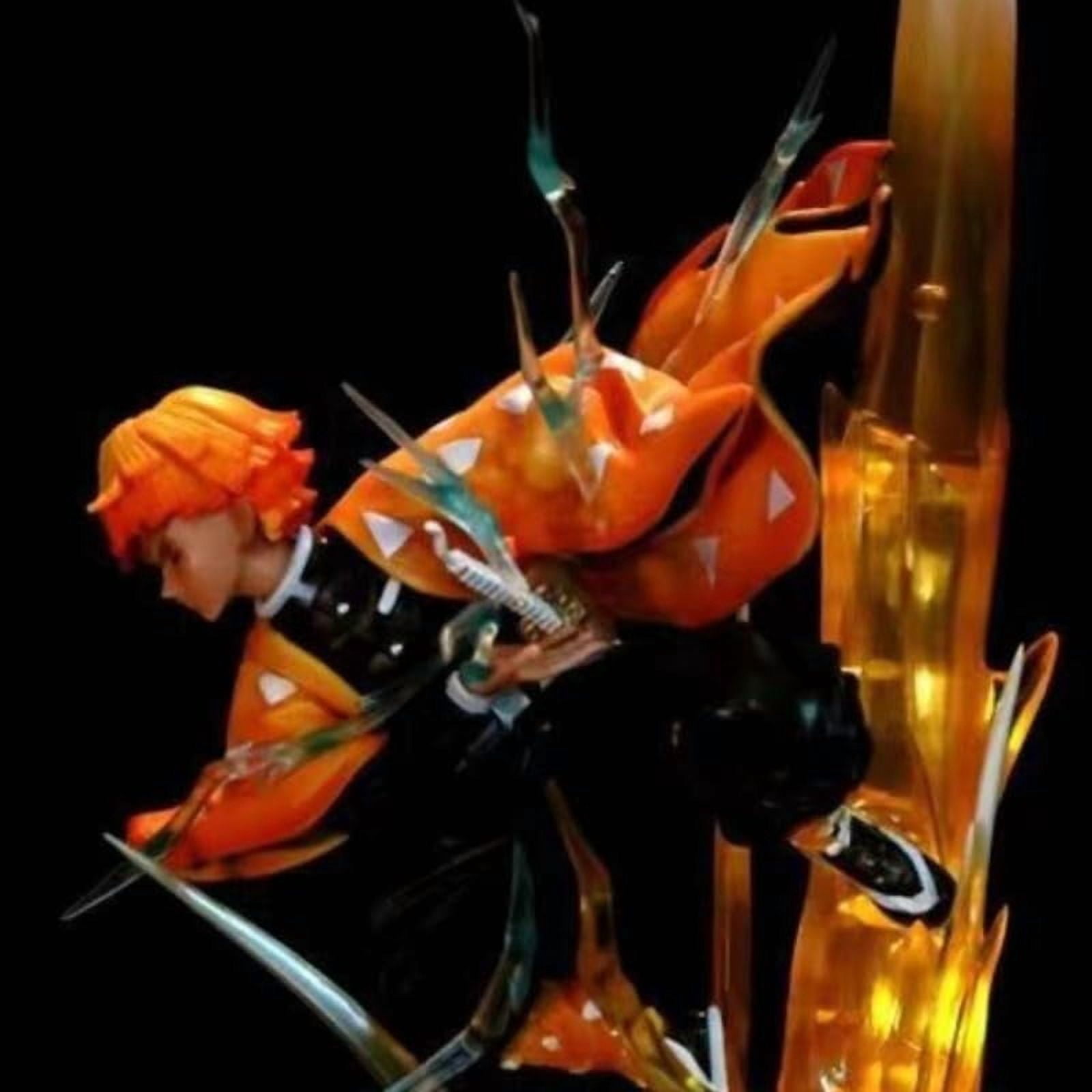 Agatsuma Zenitsu Figure Large Size Lighting Agatsuma Zenitsu Figurine 35cm/13.8inch PVC Character Statue Collection Anime Fans Gifts