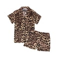 thumbnail image 2 of CTM  Short Sleeve Leopard Print Pajama Set (Women), 2 of 7