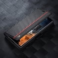 thumbnail image 4 of Premium Carbon Fiber Faux Leather Flip Wallet Phone Case - Shockproof Protection for Samsung Galaxy S20/S21/S22/S23 Ultra, S20 FE, Note 20 Ultra, A52/A53/A54/A13/A04S/A14/A, 4 of 5