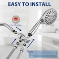 thumbnail image 3 of High Pressure 10 Setting Handheld Shower Head, 5" Detachable Showerhead Spray Built-in Power Wash to Clean Tub, Tile & Pets, 79" Extra Long Stainless Steel Hose, Adjustable Bracket - Chrome, 3 of 14