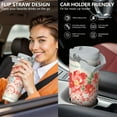 thumbnail image 5 of 30oz Pioneer Colorful Floral Stainless Steel Flip Straw Tumbler with Lid and Straw Spill Proof Travel Cup Double Wall Vacuum Insulated Coffee Mug with Top Handled White, 5 of 7