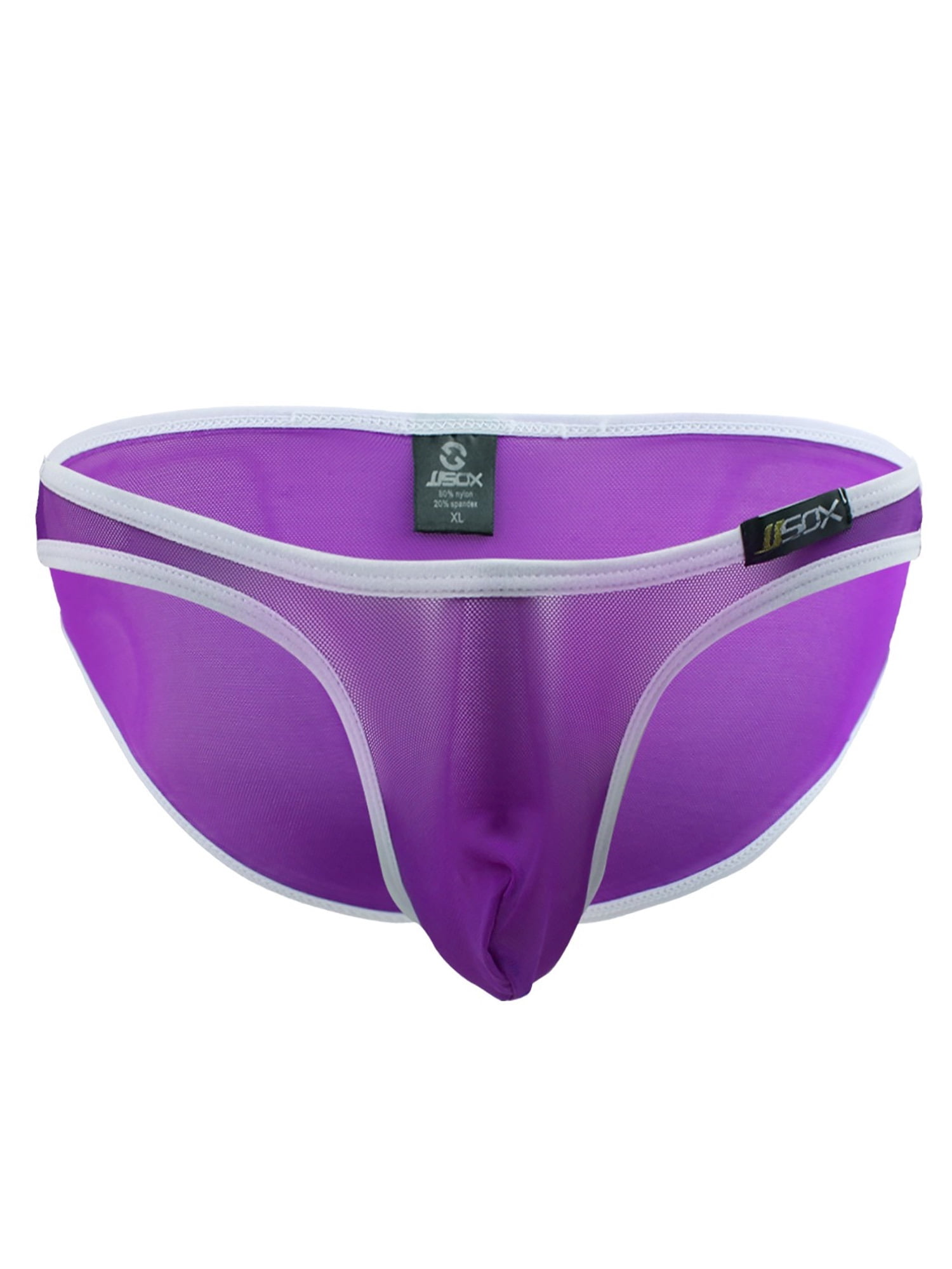 MSemis Men Mesh Bulge Pouch Briefs Stretchy Low Rise Semi Seethrough