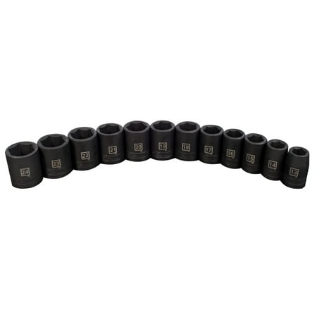 

STEELMAN PRO 12-pc 1/2 in. Drive Metric Shallow 6-Point Impact Socket Set 78256