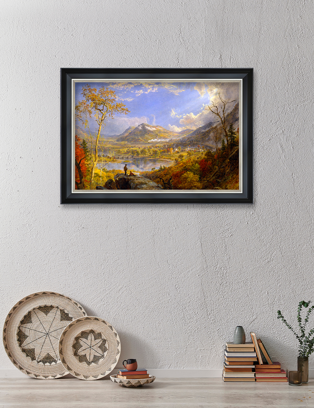 DECORARTS Starrucca Viaduct Pennsylvania by Jasper Francis Cropsey, Giclee  Print on Acid Free Cotton Canvas Matching with Solid Wood Frame for Home  Decor. Total Size w/ Frame: W 27.25 x H