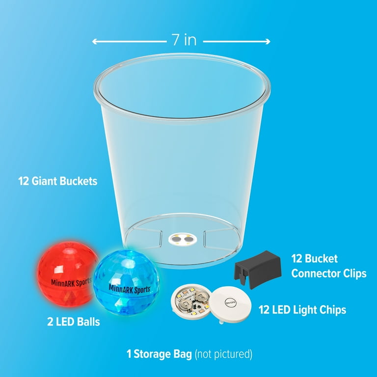 MinnARK Giant LED Yard Pong Game with LED Balls & Buckets photo 6