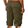 thumbnail image 2 of TQWQT Cargo Shorts for Men Big and Tall Bermuda Shorts Knee Length Elastic Waist Summer Long Shorts with 6 Pockets Army Green 2XL, 2 of 5