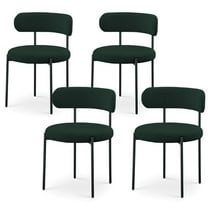 Maklaine Contemporary Green Boucle Fabric Dining Chair (Set of 4)
