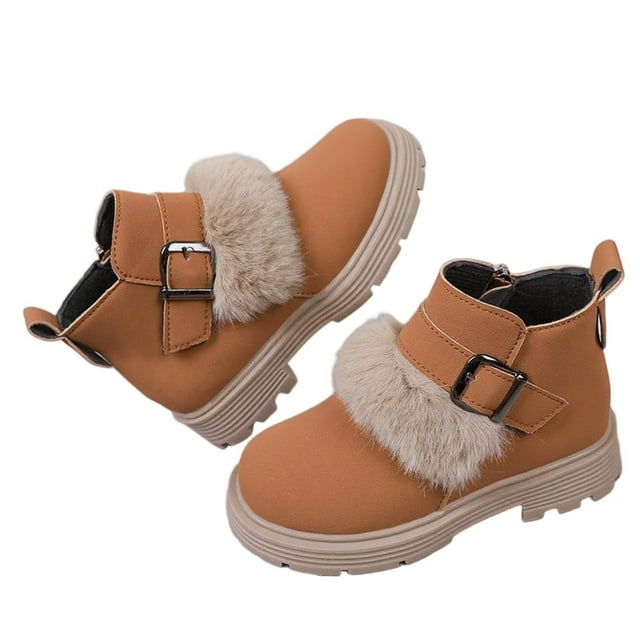 Girls' Winter British Korean Leather Boots, Big Boy Princess Boots