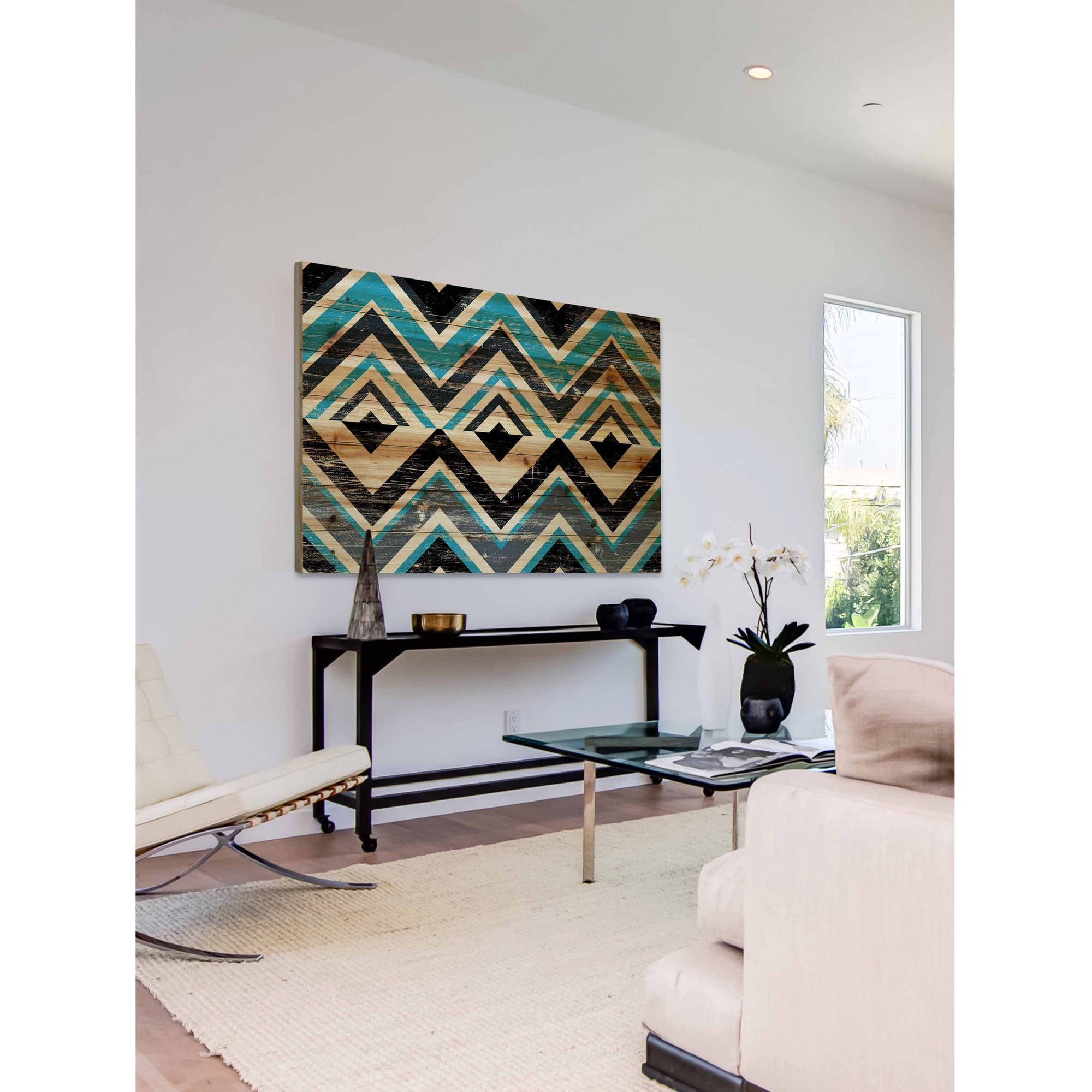 Marmont Hill - "Square Dimensions" Painting Print on Natural Pine Wood
