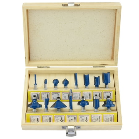 15 Pcs Carbide Router Bit - Hiltex 10100 15-Piece Tungsten Carbide Router Bit Set