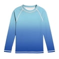 thumbnail image 3 of MKOSPLRT Boys Girls Long Sleeve Rash Guard Ombre Gradient Sun Protection Quick Dry Swim Shirt for Beach Ages 3-14 Years, 3 of 10