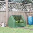 thumbnail image 2 of Outsunny Serre avec Bac de Jardin Surélevé, Jardinière Extérieure en Acier Verte, 2 of 8
