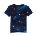 thumbnail image 4 of hengsof Boy's Galaxy Print Short Sleeve T-Shirt Casual Round Neck Soft Top Suitable for Children Aged 3-15 Summer Daily Shirt, 4 of 5