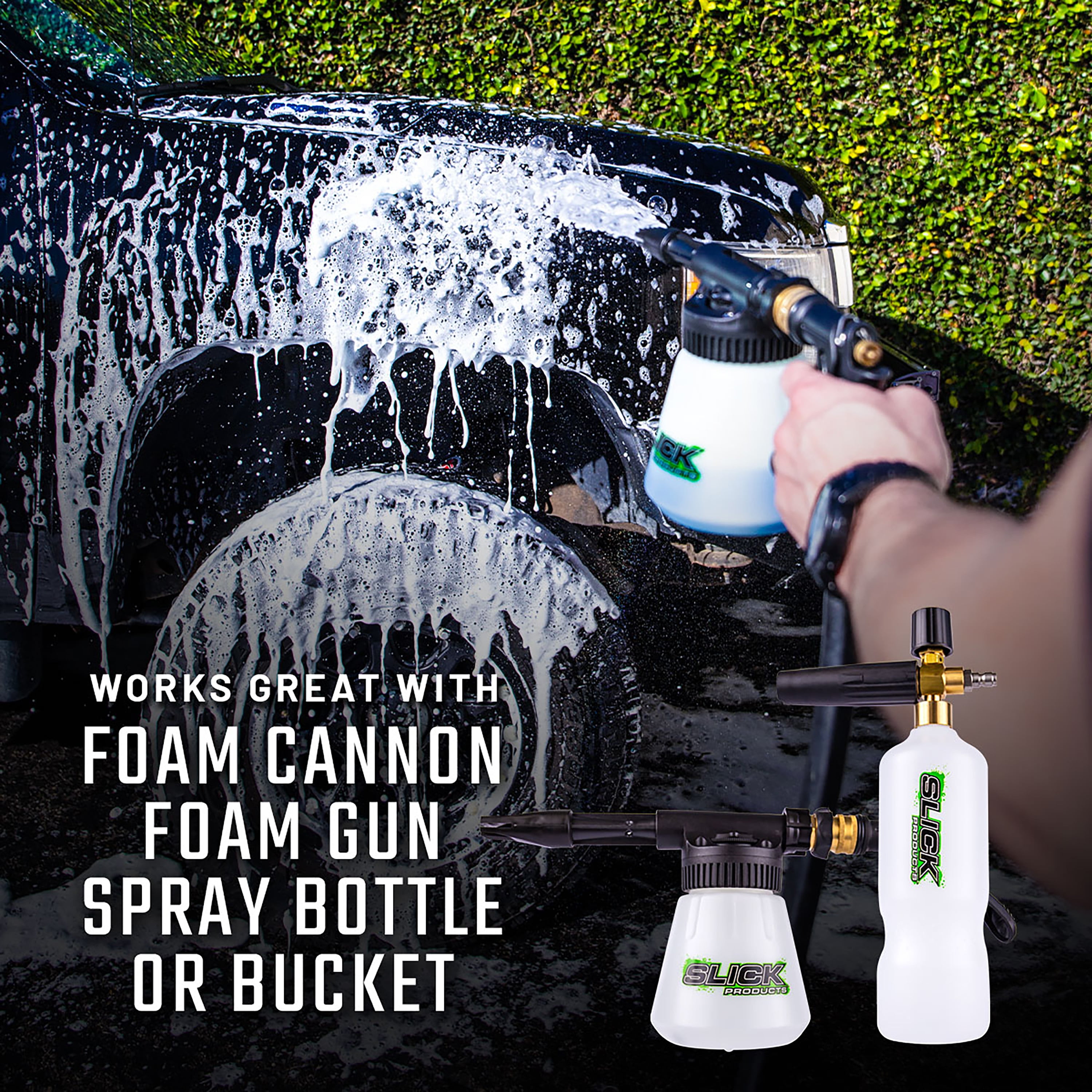 Slick Products Wash & Wax 64-oz Foam Shampoo Cleaning Solution, for Car, Truck, RV, Boat, & More