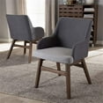 thumbnail image 2 of Bowery Hill 32.68"H Mid-Century Fabric Dining Arm Chair in Gray (Set of 2), 2 of 8