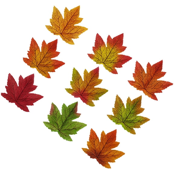 SILENRADAWN Artificial Maple Leaves, 2 Packs 50PCS Faux Fall Leaves for Home Decor, Wedding, Party, Seasonal Decoration Accents