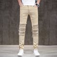 thumbnail image 2 of Printemps Automne Nouveau Slim Moto Jeans Stretch Plissée Mode Hip Hop Homme Haute Rue Pantalon Denim, 2 of 7