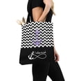 thumbnail image 3 of ASHLEIGH Black Chevron Zigzag Infinity Anchor Quotes I Refuse to Sink Canvas Tote Bags Reusable Shopping Bags Grocery Bags Party Supply Bags for Women Men Kids, 3 of 3