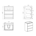 thumbnail image 6 of Floor cabinet WITHOUT basin,Gray color,With three drawers, 6 of 6