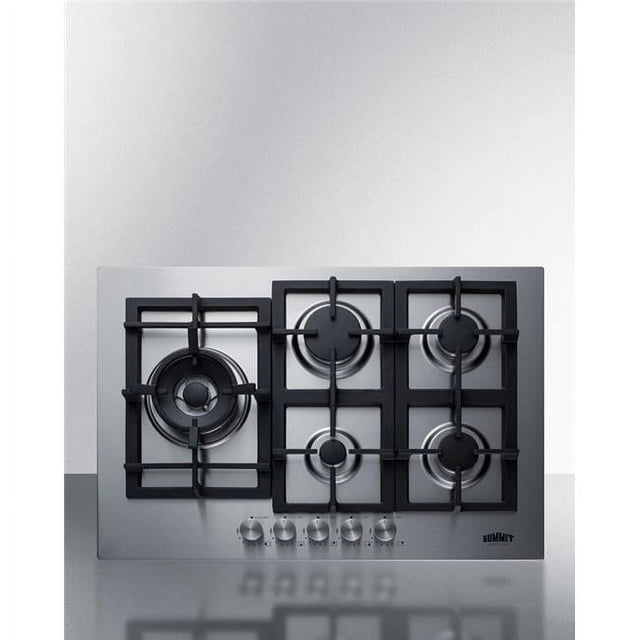 Summit Appliance GCJ5SSLP 30 in. Wide 5 Burner Propane Gas Cooktop, Stainless Steel