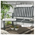 thumbnail image 5 of 46" Outdoor Bench - Gray Metal Garden Bench for Patio, Park, Yard - 2-Seat Steel Loveseat with Slatted Design, 5 of 9