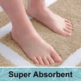 thumbnail image 3 of GYDEK Bathroom Rug, Soft Absorbent Bathroom Mat and Bath Mat, Premium Microfiber Shag Bath Rug Machine Washable (15.7"x24",Beige and White), 3 of 7