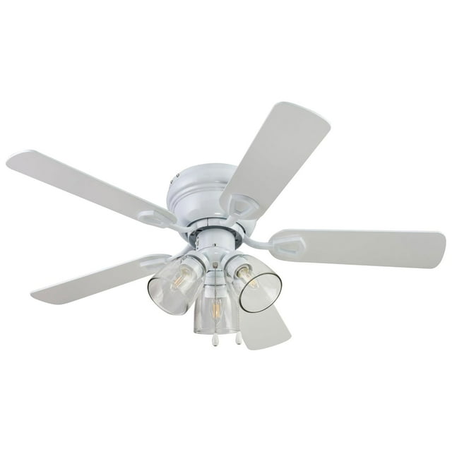 Portage Bay Ventilateur de Plafond Renton avec Moteur Silencieux et Réversible, 52 Pouces, Nickel Brossé