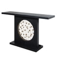 thumbnail image 2 of VELOVE Modern Black Console Table with Gold Accent - Luxury Entryway Sofa Table with Circular Metal Art Decor for Living Room, Hallway, 2 of 14