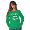 thumbnail image 4 of Save Planet Love Earth Climate Change Unisex Plus Fleece Graphic Sweatshirt Brisco Brands 4X, 4 of 5