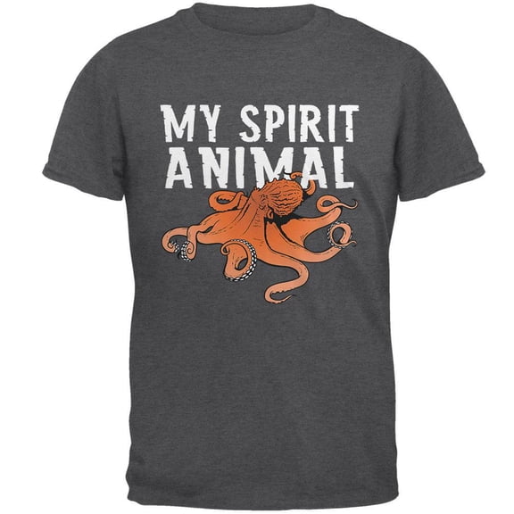 My Spirit Animal Octopus Dark Heather Adult T-Shirt - Large