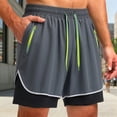 thumbnail image 2 of LiuXxxx Casual Running Shorts Breathable Athletic Yoga Workout Pants with Liner Compression Inner Layer Grey XL, 2 of 4