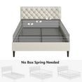 thumbnail image 6 of 4 Ever Winner Queen Size Bed Frame, Upholstered Platform Bed with Headboard, Button Tufted Headboard, White, 6 of 7