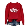 thumbnail image 4 of Tejiojio Valentine's Day Sweatshirts Red Heart Sweater for Women Round Neck Printed Sweatshirt Long Sleeved Top, 4 of 8