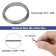 thumbnail image 2 of 1/16" (1.5mm) 200ft (61m) Cable de Alambre de Acero Inoxidable 304 7 x 7 Trenzas para Exteriores, 2 of 5