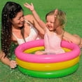 thumbnail image 2 of Inflatable round pool 3 rings + inflatable base 61 x 22 cm, 28 l, Blue, pink, green, 2 of 5