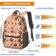 thumbnail image 3 of Football Coffee Cup Orange Pattern 17" School Backpacks for Teens,Waterproof Oxford Fabric,S-Shape Padded Straps for School,Travel,Hiking,Camping, 3 of 6
