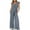 Gray, variant on Lindreshi Jumpsuits for Women Womens Fashion Summer Solid Casual V Neck Sleeveless Belted High Waist Long Pants Rompers