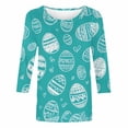 thumbnail image 4 of Pxxlle Easter T Shirt for Women Funny Eggs Graphic Tees Cute 3/4 Sleeve Round Neck Plus Size Tops for Holiday M, 4 of 5