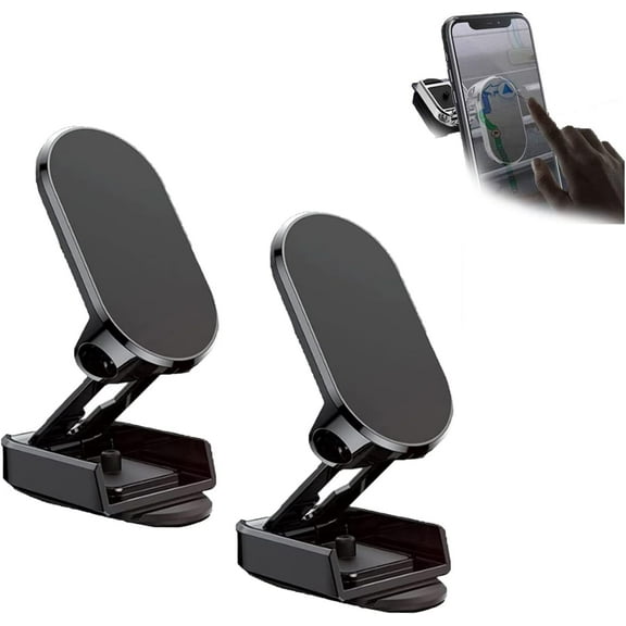 Alloy Folding Magnetic Car Phone Holder, 2023 New Alloy Folding Magnetic Car Phone Holder, Foldable Magnetic Car Phone Mount, Magnetic 360 Car Phone Holder Universal Stand (2E)