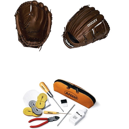 Wilson A2000 SCB2 11 3/4 Pitcher's Baseball Glove with Glove Care Kit