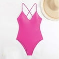 thumbnail image 5 of Mgmyaa One Piece Bathing Suit for Women Tummy Control V Neck Swimsuit Sleeveless Swimwear Pink L, 5 of 6